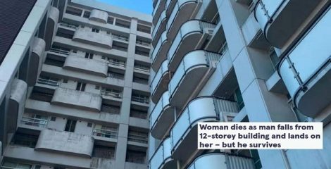 ১২ তলা থেকে পথচারীর ওপর পড়েও বেঁচে গেলেন যুবক, প্রাণ গেল নারীর