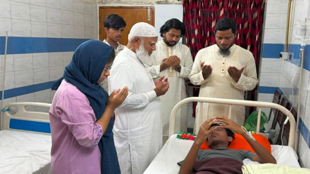 হবিগঞ্জে হামলায় দৃষ্টিশক্তি হারানো আলিফকে দেখতে গেলেন জামায়াত আমির